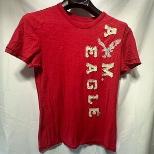 American Eagle Men’s/Teen Boys Red Tee Shirt, Top